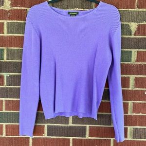 Eddie Bauer purple cotton ribbed sweater